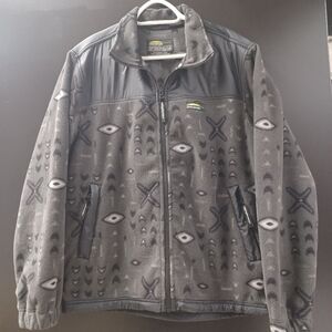 Chlorophylle Men's Small 40th Anniversary Gray Patterned Fleece Jacket Full Zip